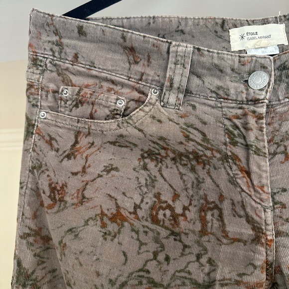 ISABEL MARANT ETOILE Grey Cords w/ Rust and Forest Green Pattern - Size 3 (US 8) - Picture 2 of 15